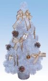 Белая украшенная елка в корзинке, 45 см, артикул Е70133, Snowmen, новогодняя настольная елка, елка для детской комнаты, дизайнерская украшенная елка